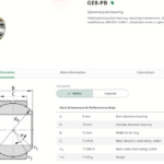 GE8-PB Spherical Plain Bearing Released.